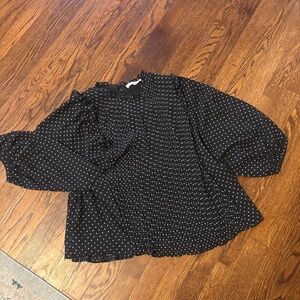 Mustard Seed Black and White Polka Dot Blouse